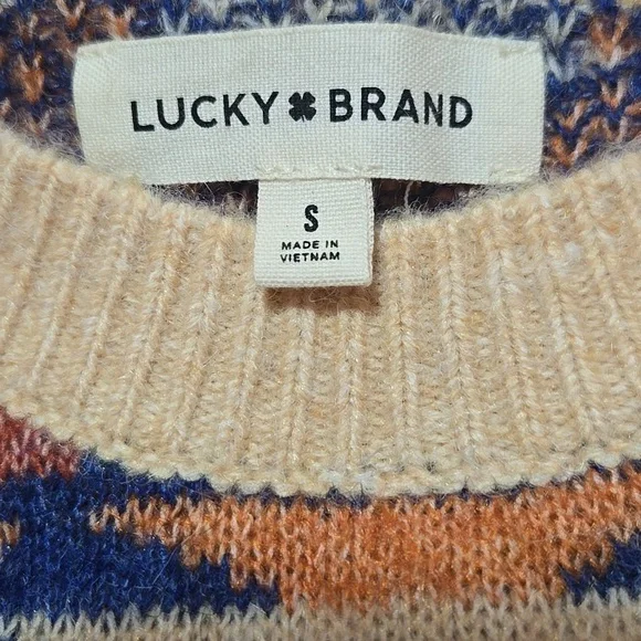 Lucky Brand Aztec Southwest Sweater Women’s Small Beige Multi - Picture 6 of 11